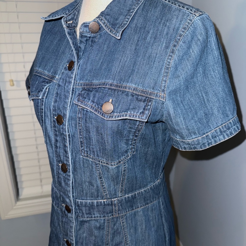 Denim Button Front Shirt Dress